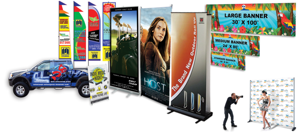 fabric banner displays and stands printing