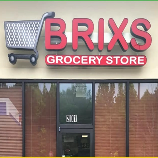 brixs grocery storefront signs