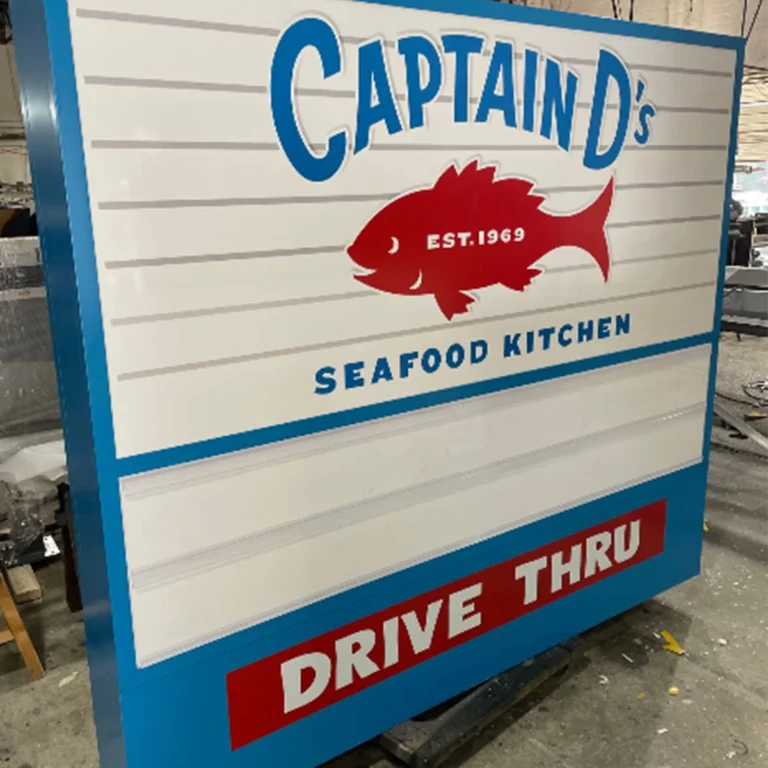 captain ds restaurant drive thru signs